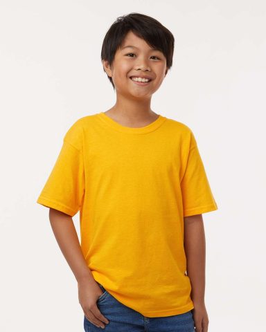 Youth M&O 4850 Yellow M&O 4850 youth t-shirt, classic fit, soft preshrunk cotton, crew neck