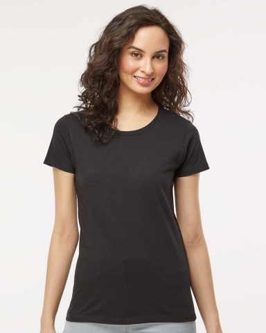 Women's M&O 4810 Black M&O 4810 t-shirt, fitted, soft preshrunk cotton, crew neck
