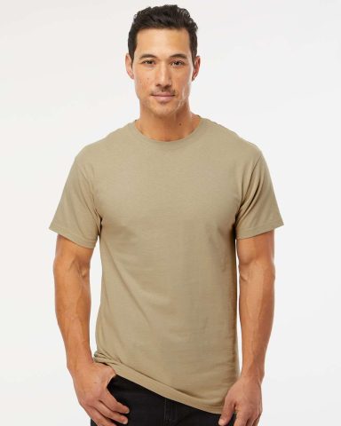 Men's/Unisex M&O 4800 Sand coloured M&O 4800 t-shirt, classic fit, soft preshrunk cotton, crew neck